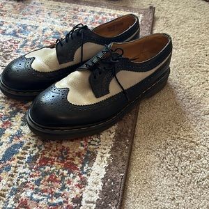 Doc Martens 3989 Bex Smooth Leather Brogue Black and White Spectator